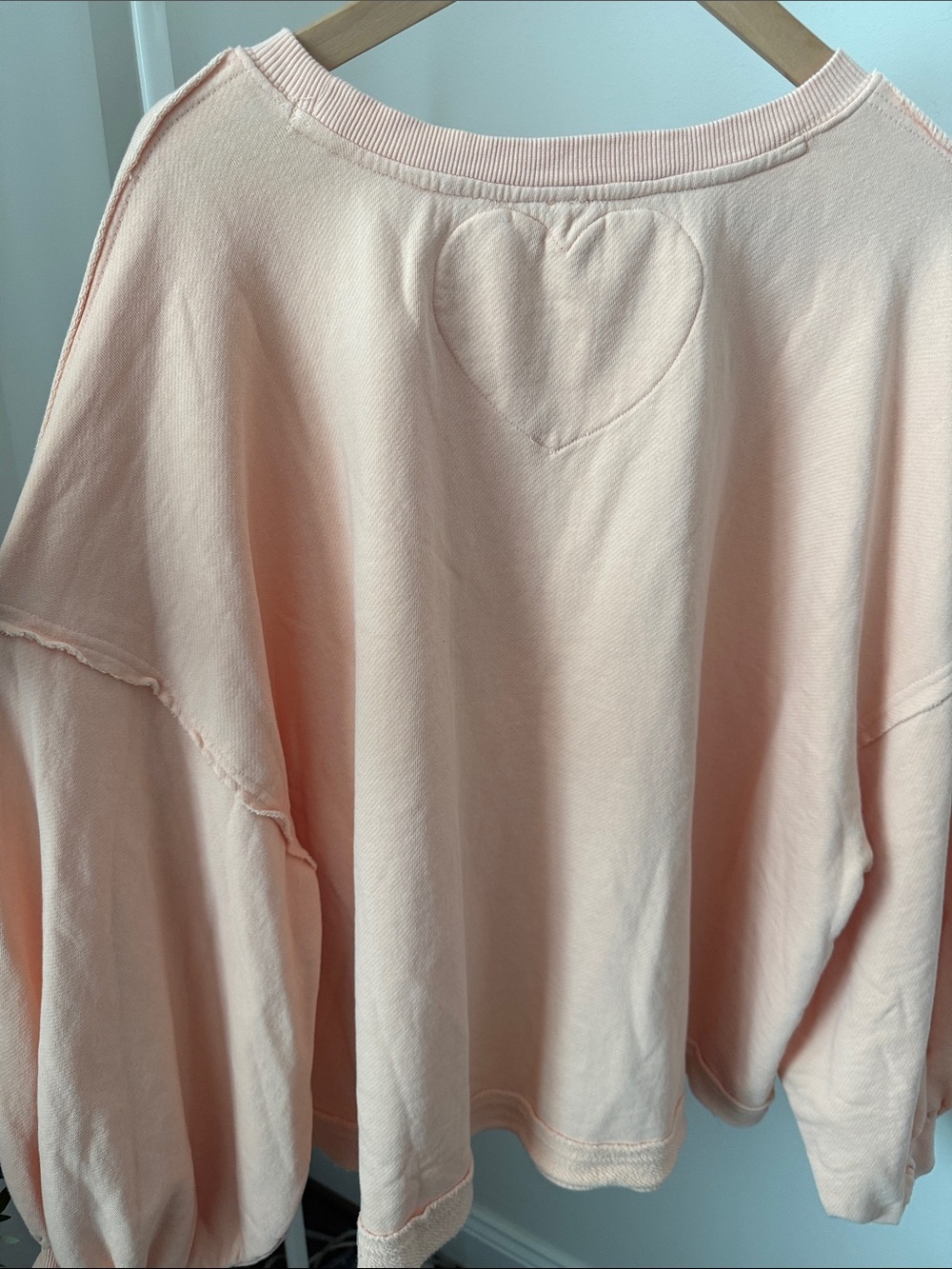 Free People Peach Oversized Raw-Hem Sweatshirt Size M - Picture 11 of 11